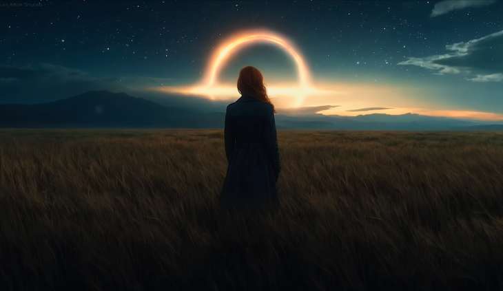 Download Girl Watching the Sky Hole Live Wallpaper