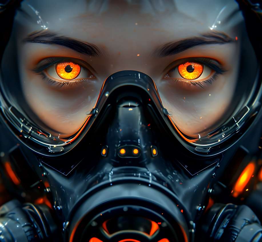 Download Fiery Gaze Gas Mask Live Wallpaper