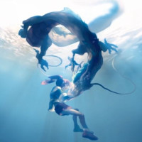 Girl with Dragon in the Ocean Anime Live Wallpaper