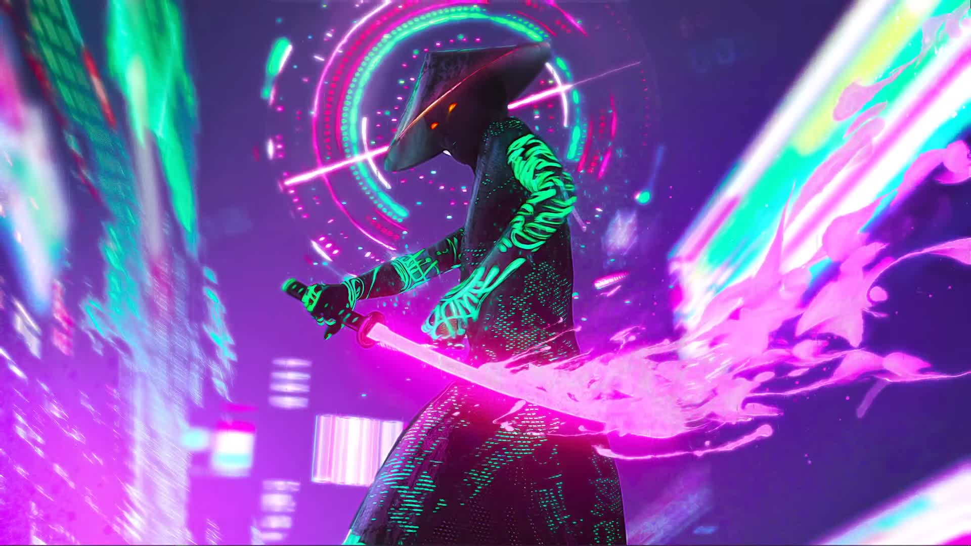 Download Neon Samurai Motion HD Live Wallpaper