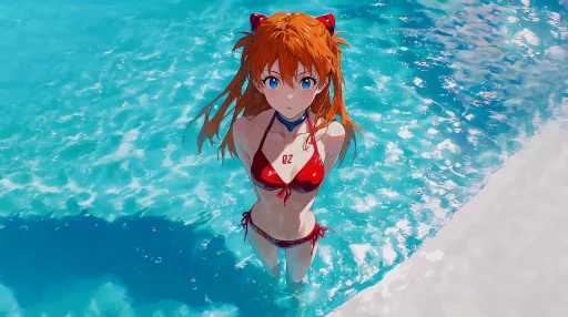 Download Asuka - Summer Pool Live Wallpaper