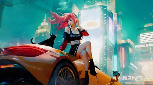 Download Street Racer Girl Live Wallpaper