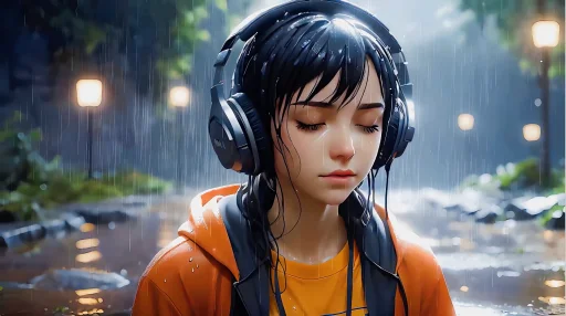 Download Rain Jazz Girl 3D Live Wallpaper