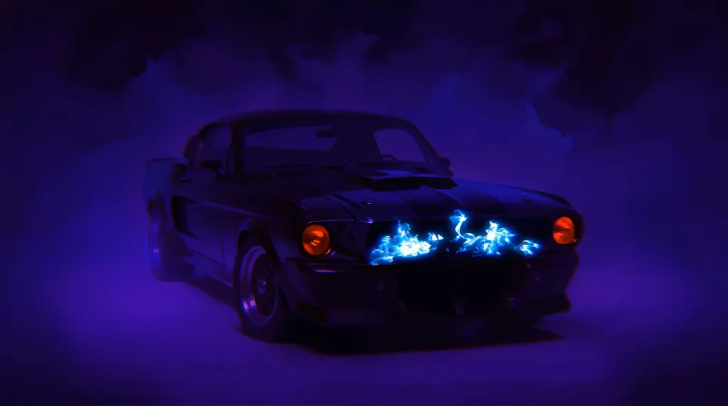 Download Blue Flame Mustang Live Wallpaper