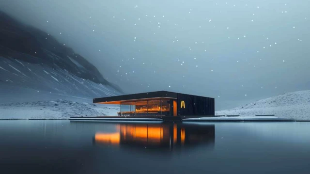 Download Cozy McDonald's on Lake Live Wallpaper