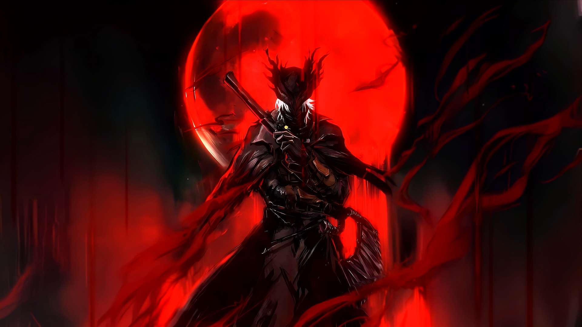Download Moonbound Hunter – Bloodborne’s Crimson Vigil Live Wallpaper