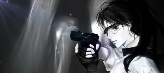 Download Tactical Girl with Pistol - Monochrome Noir Live Wallpaper