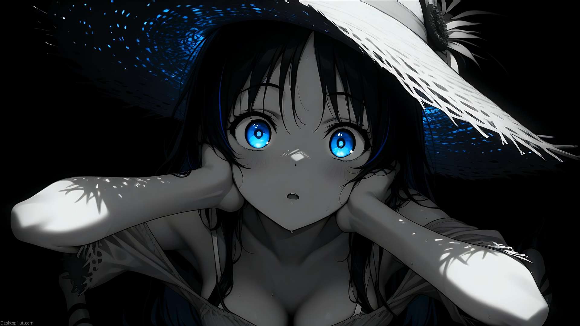 Download Surprised Anime Girl with Blue Eyes Live Wallpaper