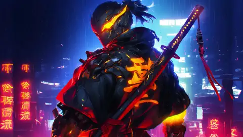 Cyber Ninja Live Wallpaper animated wallpaper preview