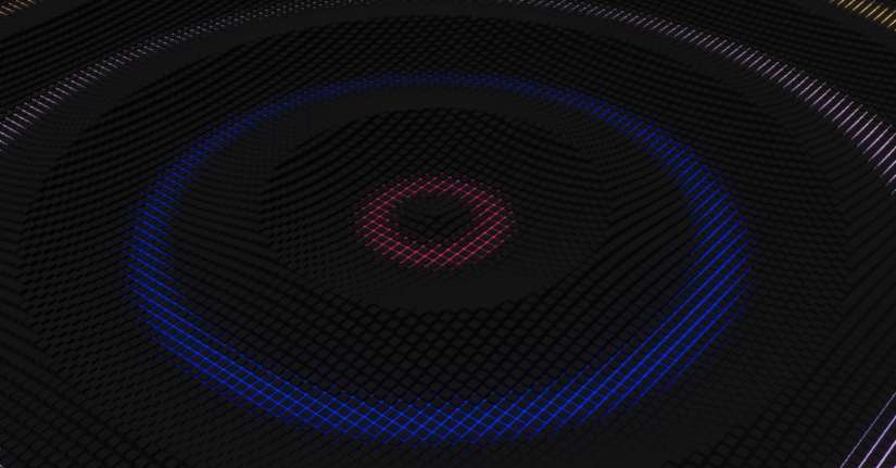 Download Glowing Blue Red Spiral Grid Animated Wallpaper