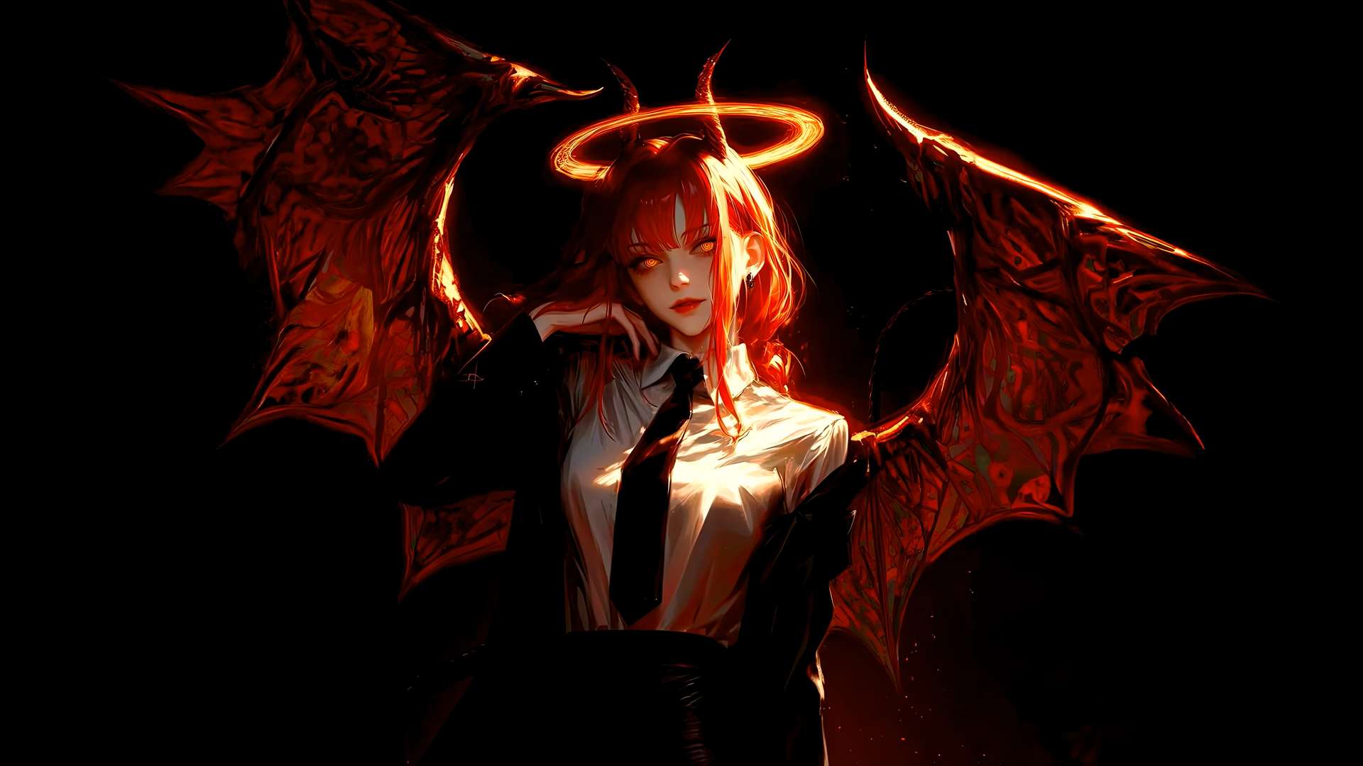 Download Makima's Fiery Dominion Live Wallpaper