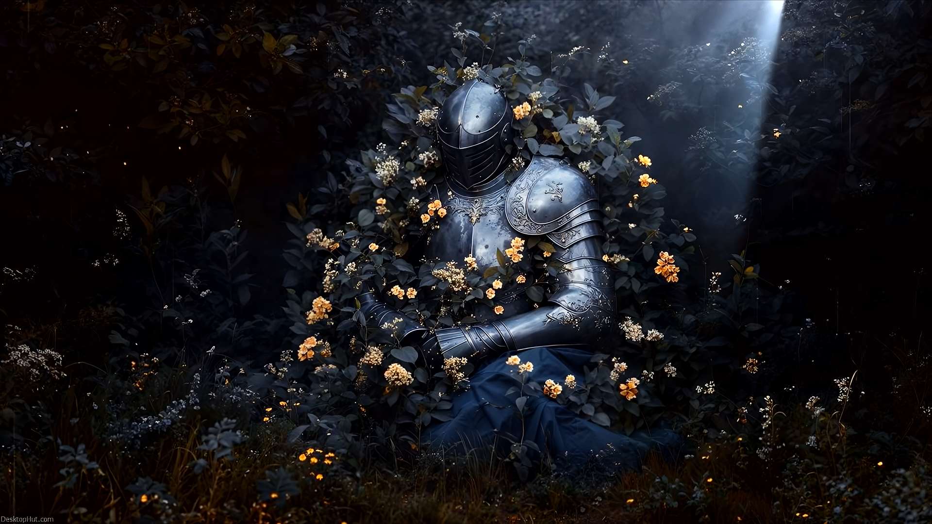 Download Armored Knight in Forest Light Live Wallpaper