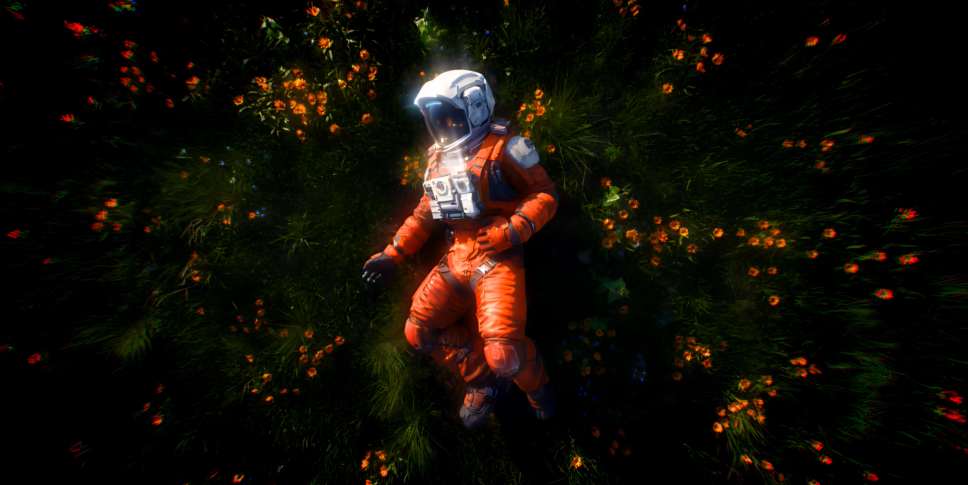 Download Astronaut in Flower Field Live Wallpaper