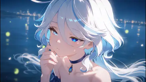 Furina night sea genshin impact live wallaper 4k