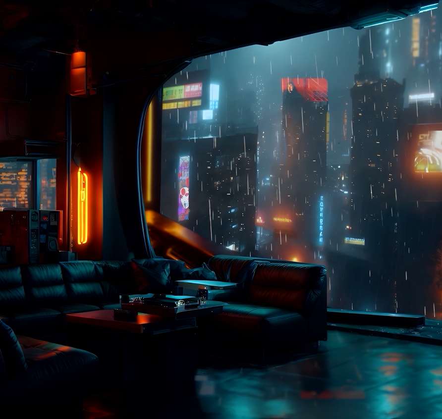 Download Rainy City Chill Spot Live Wallpaper