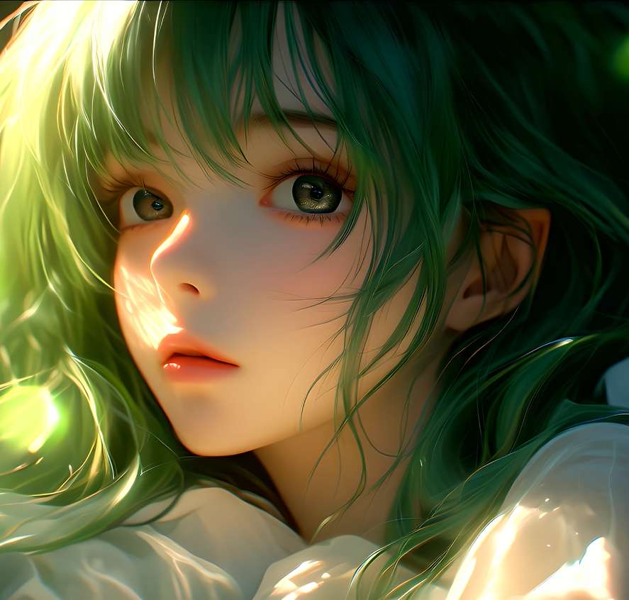 Download Green-Haired Girl in Sunlight Live Wallpaper