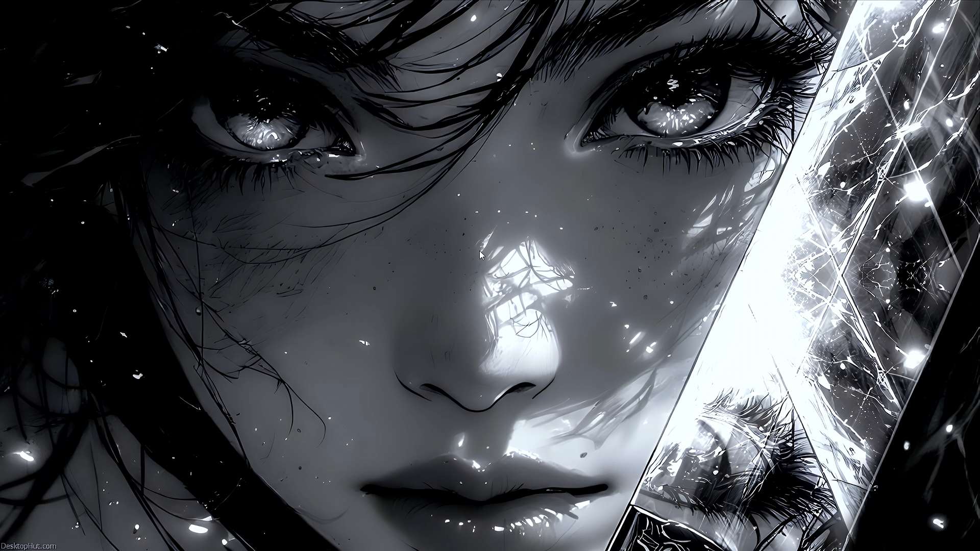 Download Monochrome Blade & Freckled Gaze Live Wallpaper