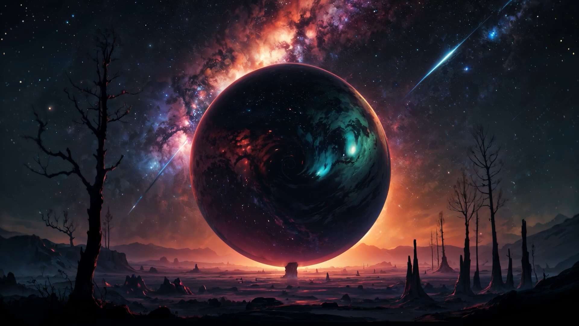 Download Swirling Nebula Eclipse Live Wallpaper