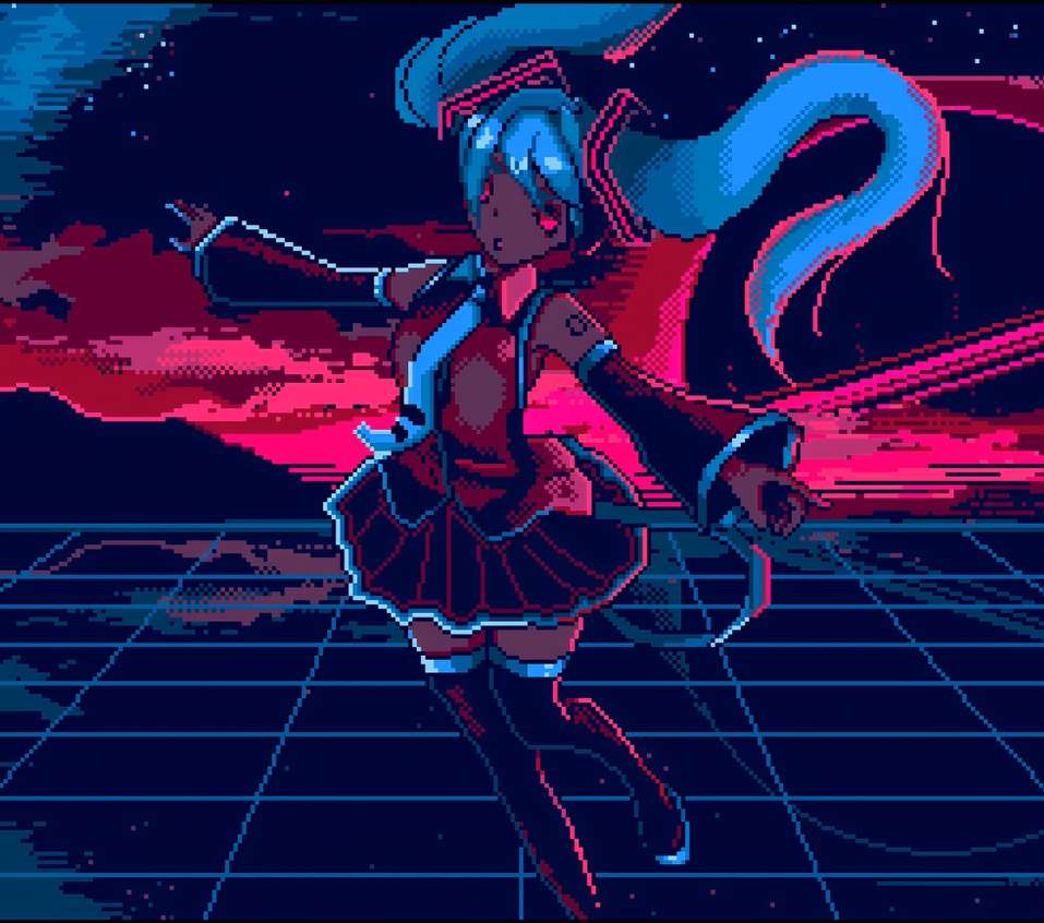 Download Miku Mega Drive Pixel Art Live Wallpaper