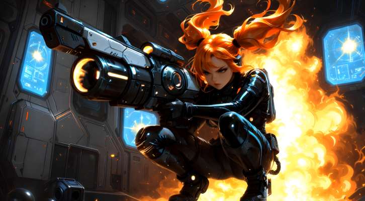 Sci-Fi Anime Girl Heavy Gunner Live Wallpaper - Free Download