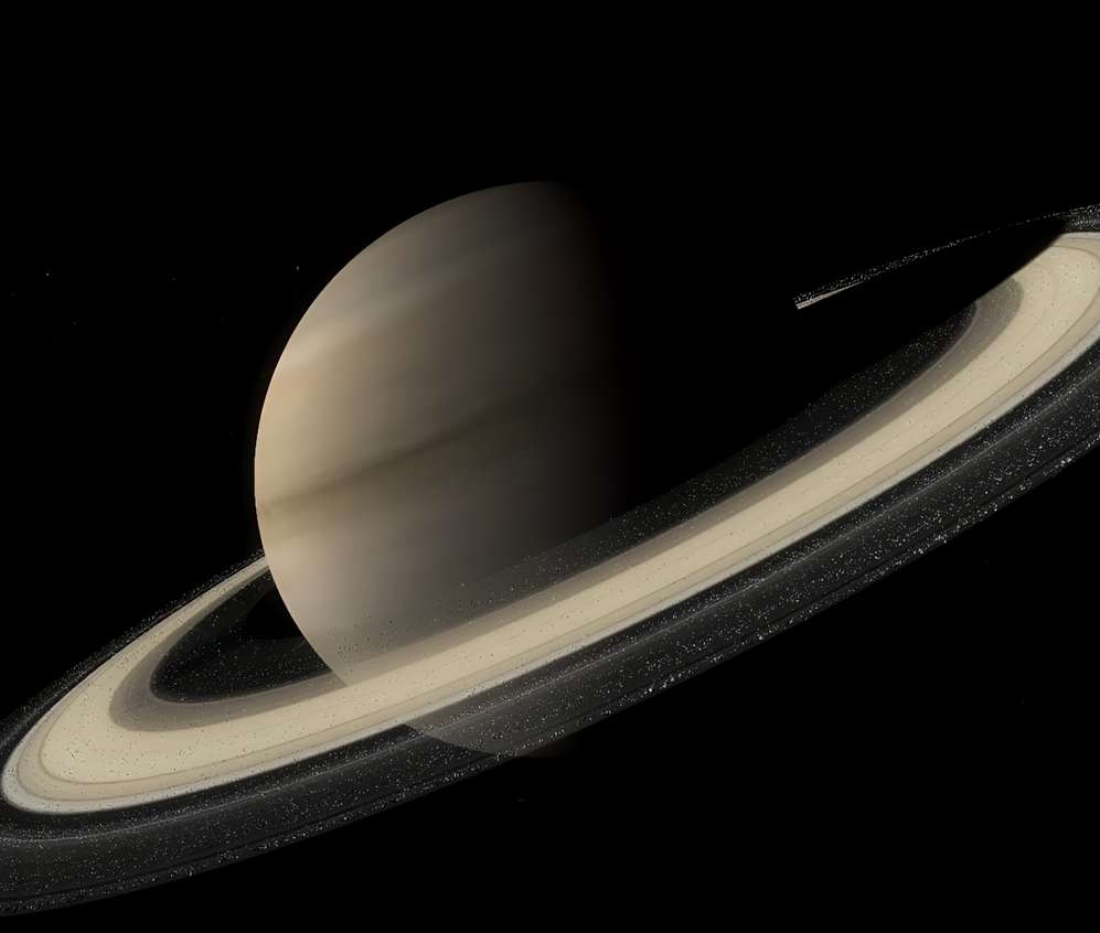 Download Saturn in Black Space Live Wallpaper