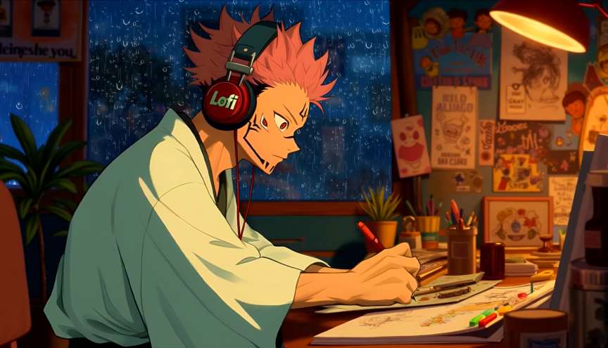 Download Yuji Drawing to Lofi Beats Live Wallpaper