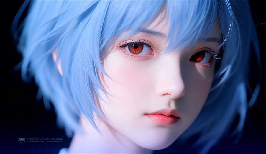 Download Realistic Rei Ayanami Portrait Live Wallpaper