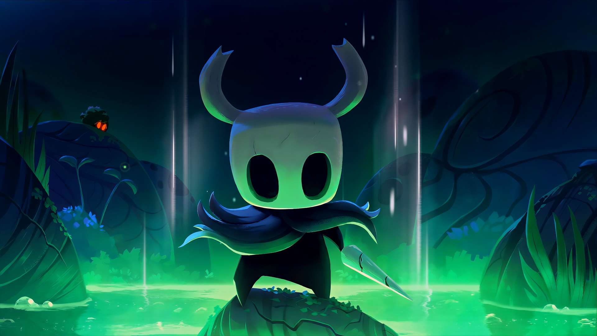 Download Hollow Knight in the Glowing Grove - Live Wallpaper