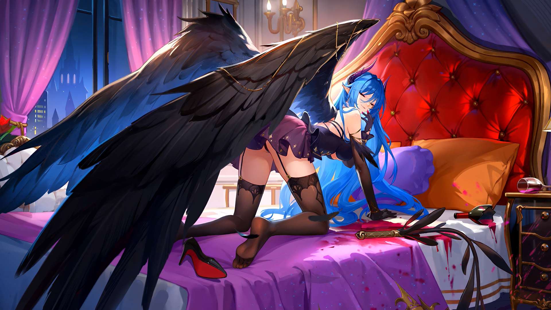 Download Velvet Wings – Blue-Haired Enchantress Live Wallpaper