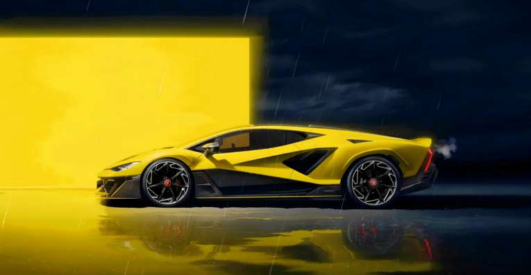 Download Yellow Lambo in Rain Live Wallpaper