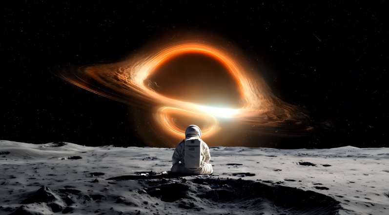 Download Astronaut vs Black Hole Live Wallpaper