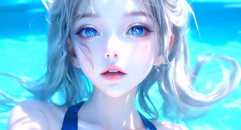 Download Dreamy Water Portrait - Blue Eyes Live Wallpaper