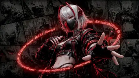 Cyber Masked Girl Live Wallpaper