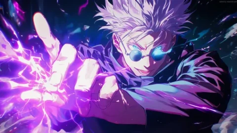 Mystic Aura: Gojos Purple Hollow - Live Wallpaper - Satoru Gojo Wallpaper