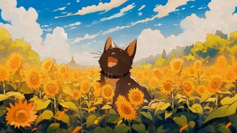 Cute Cat Lofi Live Wallpaper animated wallpaper preview