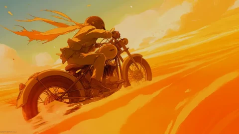 Kino Journey Motorcycle Desert Live Wallpaper - Adventure Wallpaper