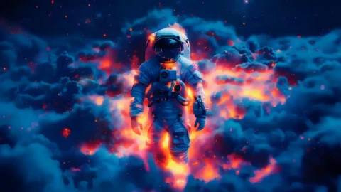 Astronaut in Clouds Live Wallpaper - Surreal Wallpaper