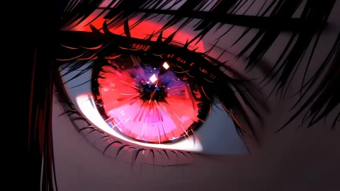 Red Anime Eye: Close-Up Live Wallpaper animated wallpaper preview