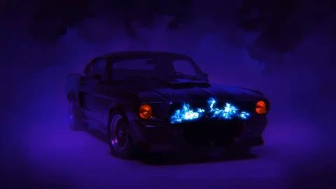 Blue Flame Mustang