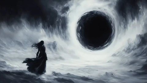 Mysterious Woman with Black Hole
