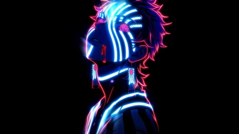 Akaza's Neon Demon Glow Live Wallpaper animated wallpaper preview