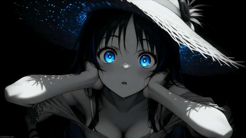 Surprised Anime Girl with Blue Eyes Live Wallpaper animated wallpaper preview