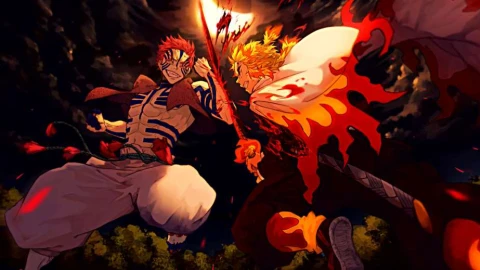 Akaza and Rengoku's Clash Live Wallpaper animated wallpaper preview