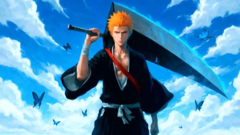 Bleach - Ichigo Kurosaki Zangetsu Blue Sky