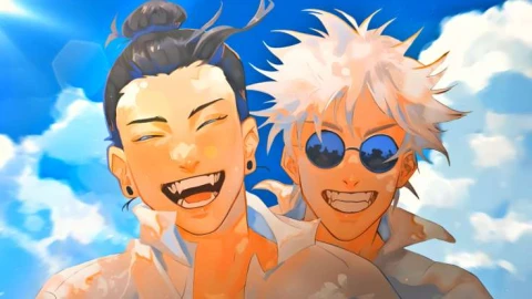 Jujutsu Kaisen - Gojo & Geto Best Friends Smiling Live Wallpaper - Satoru Gojo Wallpaper