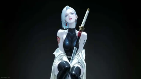 White Haired Warrior Girl Live Wallpaper animated wallpaper preview