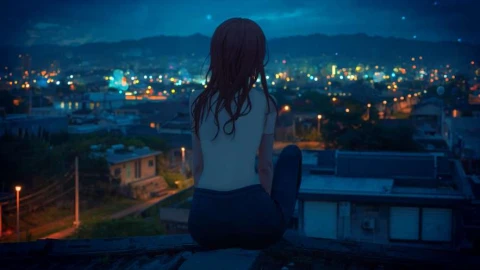 Lofi Night City Lights Scenery