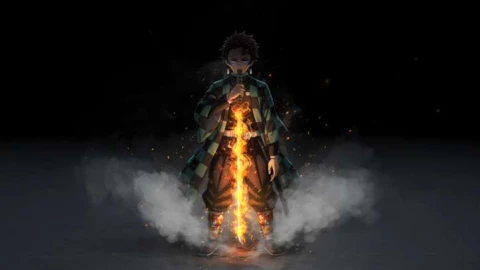 Demon Slayer - Tanjiro Fire Sword Live Wallpaper animated wallpaper preview