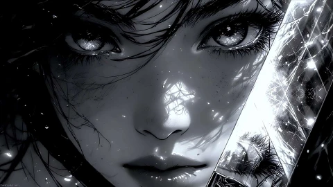 Monochrome Blade & Freckled Gaze Live Wallpaper animated wallpaper preview