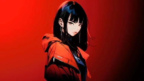 Girl in Red Hoodie Live Wallpaper animated wallpaper preview
